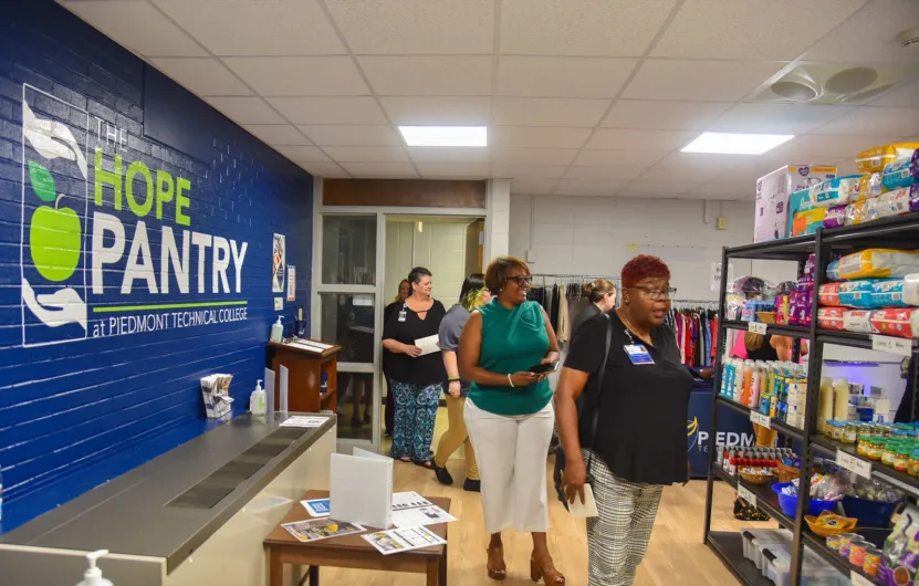 Visitors tour the newly opened Hope Pantry